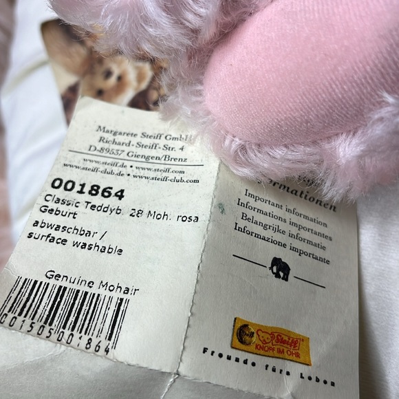 STEIFF PINK MUSIC BOX BEAR - Picture 5 of 12